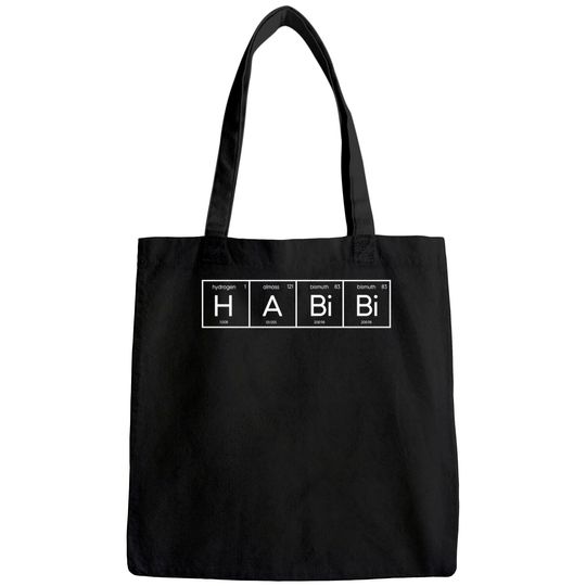 Habibi Funny Arabic Lebanese Word Periodic Table Tote Bag