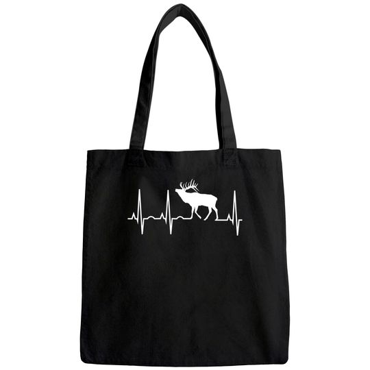 Elk Heartbeat Tote Bag - Best Elk Lover Tote Bag