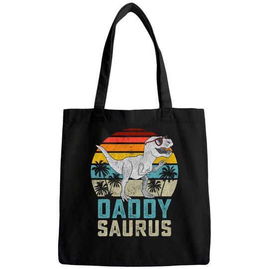 Daddysaurus T Rex Dinosaur Daddy Saurus Tote Bag