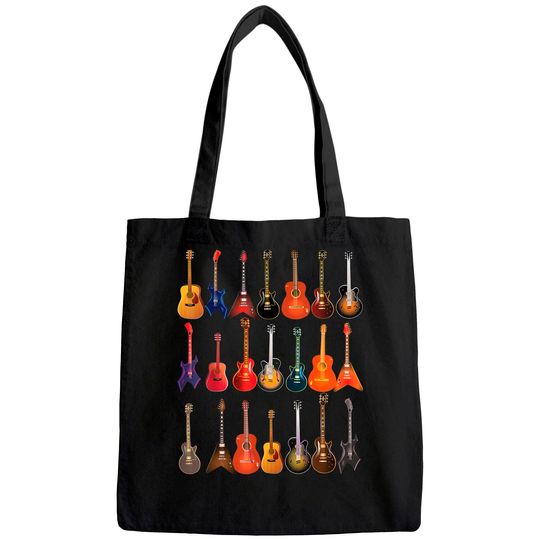 Cute Guitar Rock N Roll Musical Instruments Tote Bag