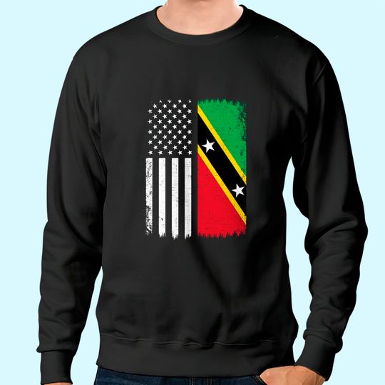 Saint Kitts And Nevis American Flag Sweatshirt