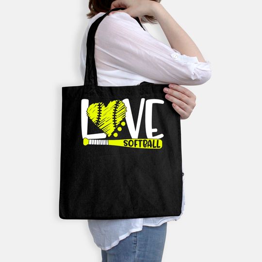 Softball Graphic Saying Tote Bag for Teen Girls and Women Tote Bag