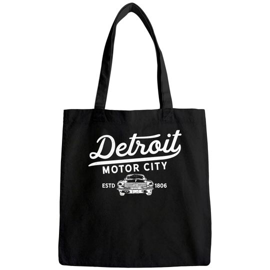 Motor City Muscle Car Detroit Novelty Vintage 1806 Throwback Tote Bag