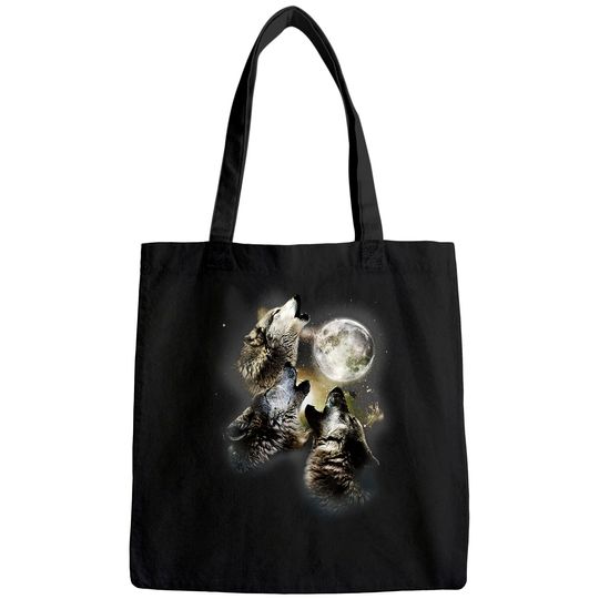 Howling At The Moon Wolves Animal Tote Bag