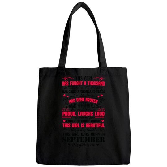 This Girl Has Fought A Thousand Battles Born In September Tote Bag