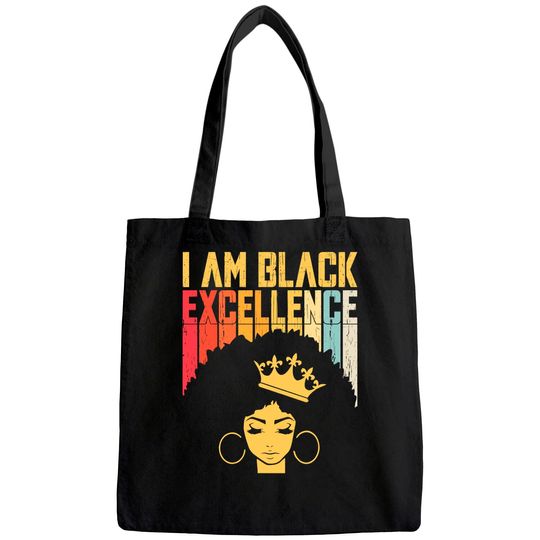 Retro Vintage Black Excellence African Pride History Month Tote Bag