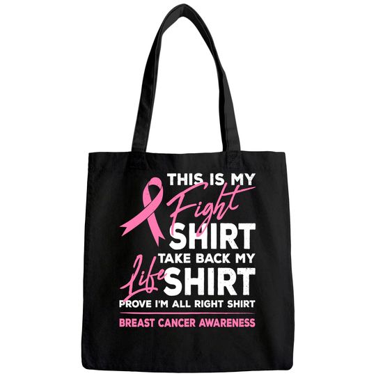 This Is My Fight Tote Bag Breast Cancer Awareness Pink Ribbon Tote Bag
