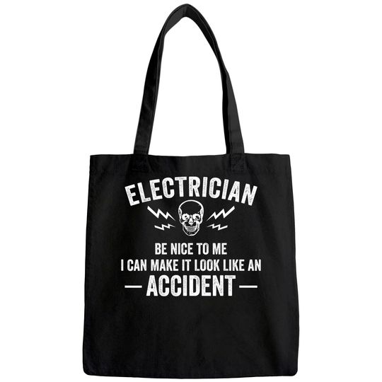 Funny Electrician Gift Men Cool Electrical Lineman Gag Quote Tote Bag