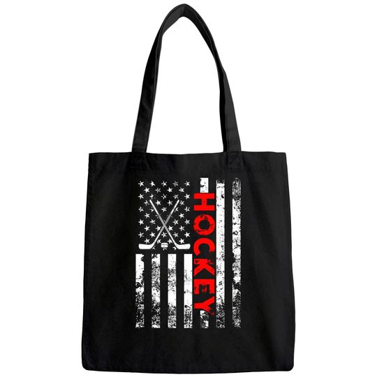 American Flag Hockey USA Patriotic Tote Bag