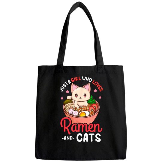 Ramen Cat Neko Anime Kawaii Otaku Tote Bag