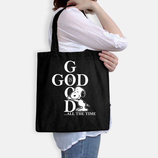 God is Good Snoopy Love God Best Tote Bag for Chirstmas with Snoopy Tote Bag