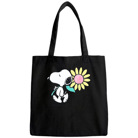 Peanuts Snoopy Pink Daisy Flower Tote Bag