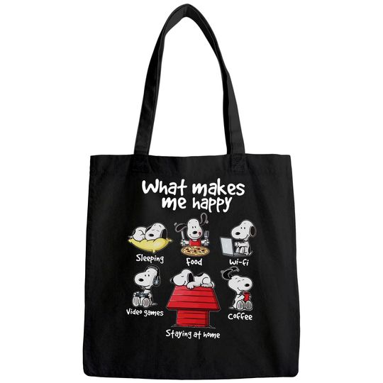 What Makes Me Happy Snoopy Rountine Tote Bag
