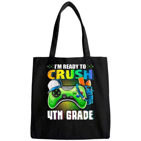 I'm Ready to Crush 4th Grade Back to School Video Game Boys Tote Bag