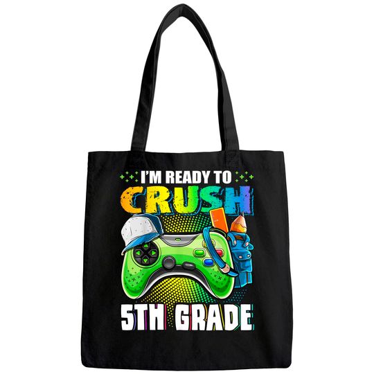 I'm Ready to Crush 5th Grade Back to School Video Game Boys Tote Bag