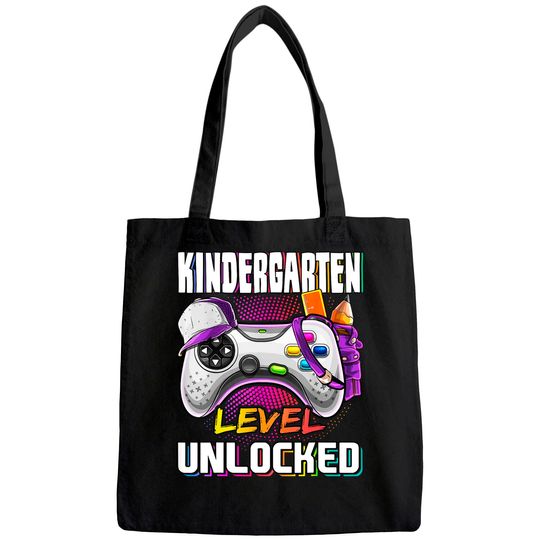 Kindergarten Level Unlocked Back to School Video Game Girls Tote Bag