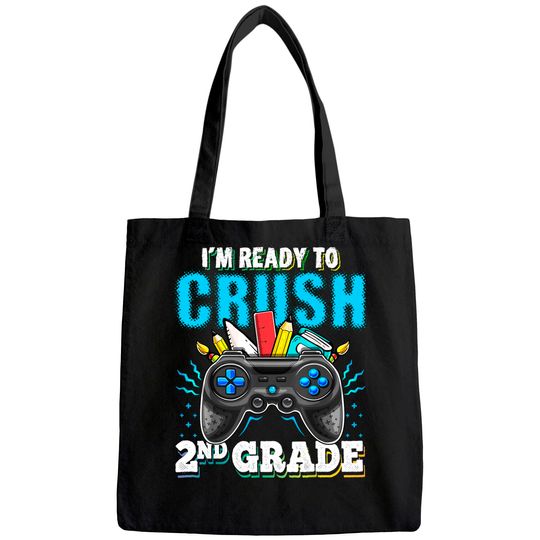 I'm Ready to Crush 2nd Grade Back to School Video Game Boys Tote Bag