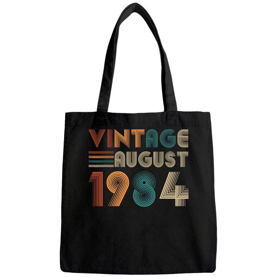 Retro Vintage August 1984 Tote Bag 35th Birthday Tote Bag