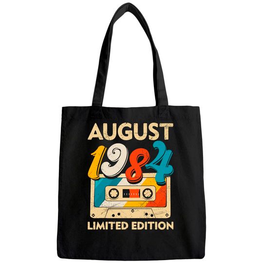 Retro August 1984 Cassette Tape 37th Birthday Decorations Tote Bag