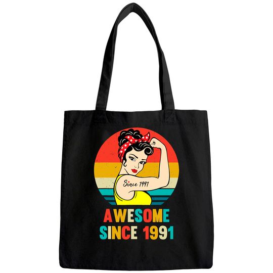 Vintage 30th Birthday 1991 Women Gift for 30 Year Old Woman Tote Bag