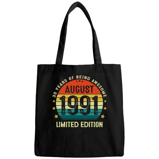 30 Year Old Vintage August 1991 Limited Edition Tote Bag
