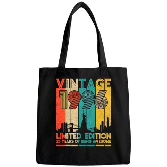 Vintage Made in 1996 Tote Bag - 25th Birthday Tote Bag