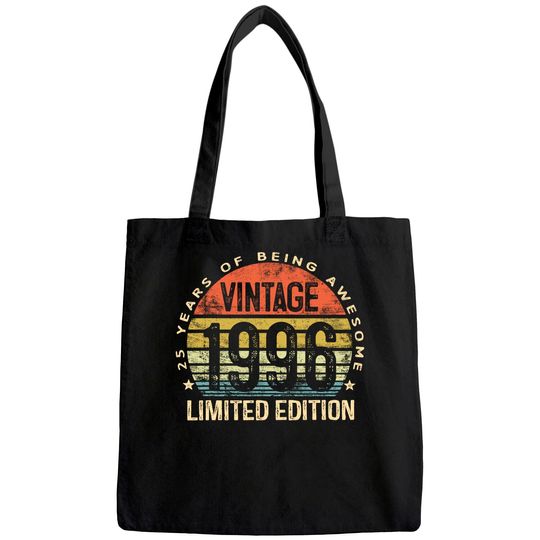 25 Year Old Gifts Vintage 1996 Limited Edition 25th Birthday Tote Bag