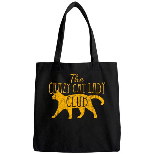 The Crazy Cat Lady Club Distressed Tote Bag