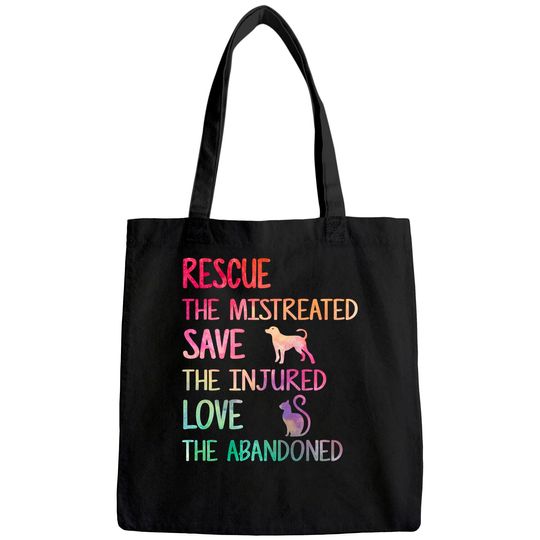 RESCUE SAVE LOVE PET Animal Shelter Volunteer Gifts Sleeve Tote Bag