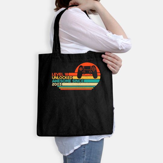 18th Birthday Gamer Level 18 Unlocked Awesome Since 2003 Tote Bag