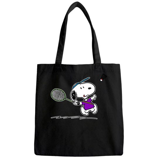 Snoopy Playing Badminton, Snoopy Badminton Unisex Tote Bag