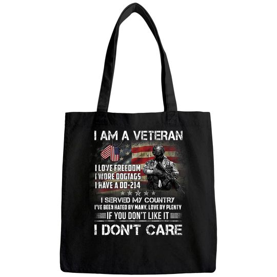 I Am A Veteran I Love Freedom My Country Funny Veteran  Tote Bag
