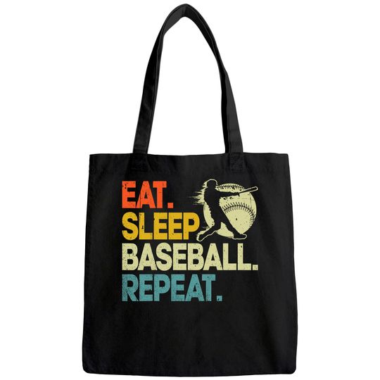 Eat Sleep Baseball Repeat Baseball Lover Men Boys Tote Bag