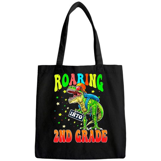 Roaring Into 2nd Grade Dinosaur Back to School Boys Tote Bag
