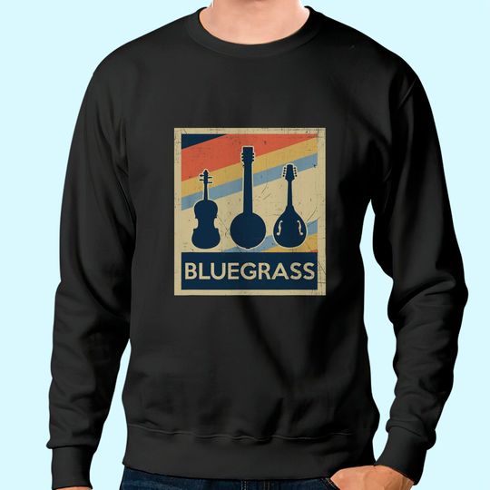Bluegrass Vintage Music Instruments Retro Sweatshirt