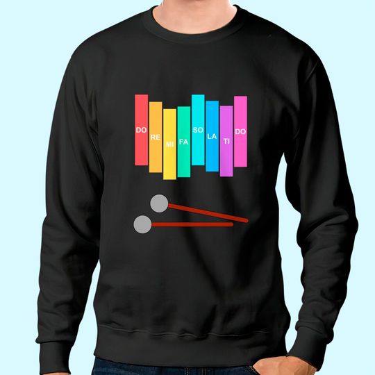 Music Xylophone Vintage Percussion Instrument Rainbow Color Sweatshirt