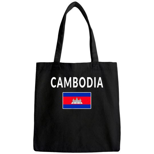Cambodia Flag Tote Bag