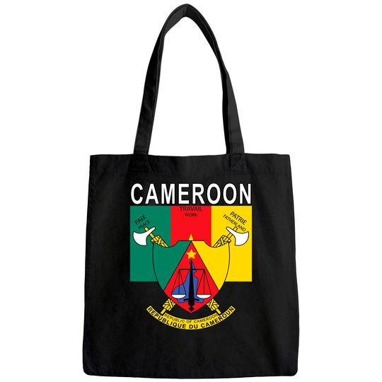 Cameroon Flag and Emblem Design Tote Bag