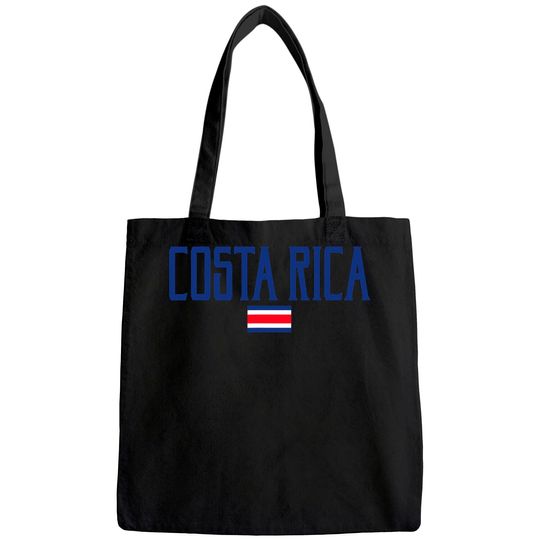 Costa Rica Flag Vintage Blue Text Tote Bag