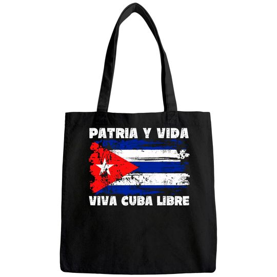 Viva Cuba Libre Patria Y Vida, Cuba Flag Tote Bag