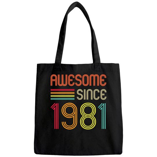 Awesome Since 1981 40th Birthday Retro Tote Bag