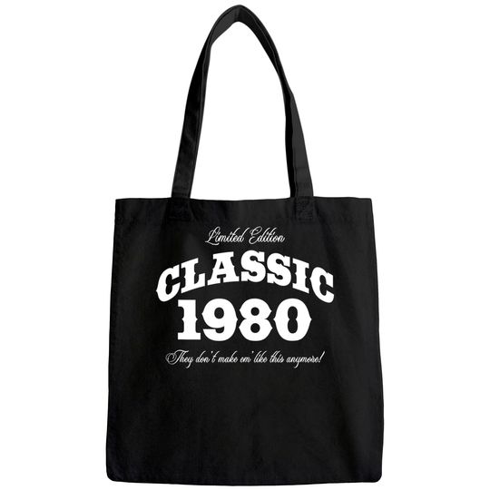 Gift for 41 Year Old: Vintage Classic Car 1980 41st Birthday Tote Bag