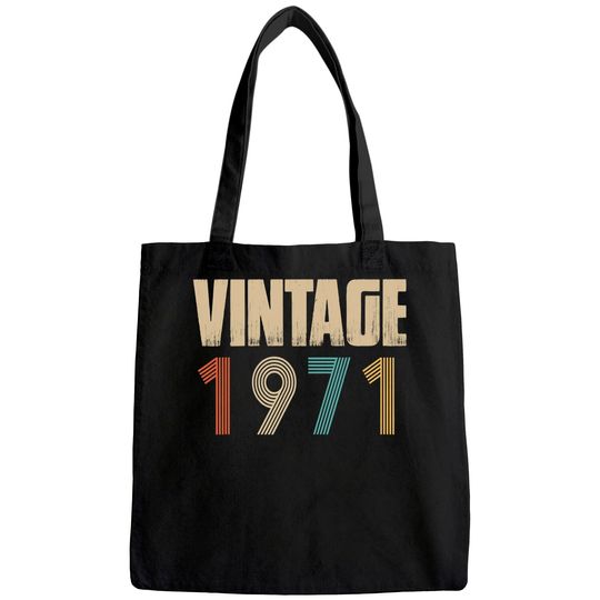 Retro Vintage 1971 Born In 1971 Birthday Celebration Tote Bag