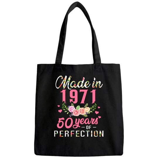 Womens 50th Birthday Gift Made In 1971, 50 Years Of Perfection Tote Bag