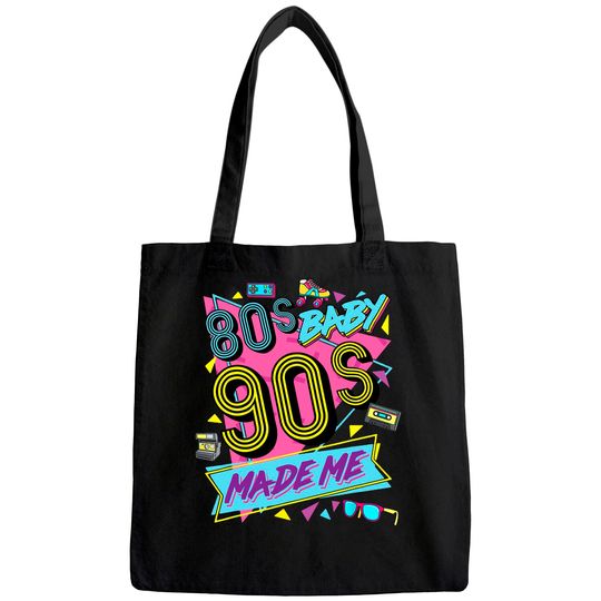 Vintage 1980s 80's Baby 1990s 90's Made Me Retro Nostalgia Tote Bag