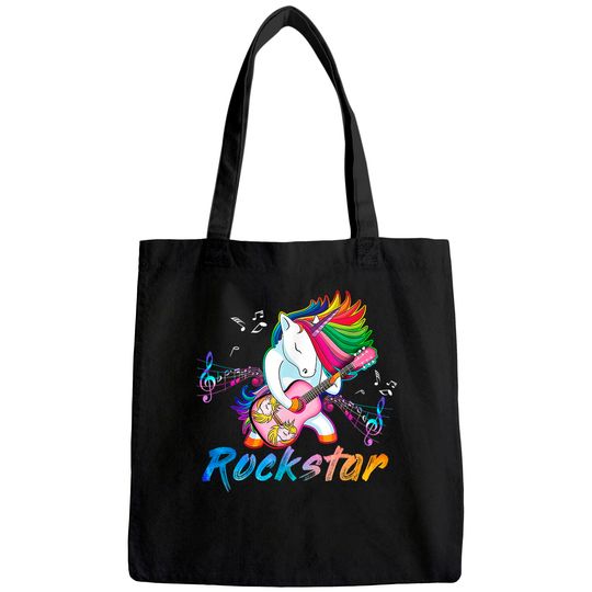 Unicorn Rock Star Guitar Rockin' Tote Bag