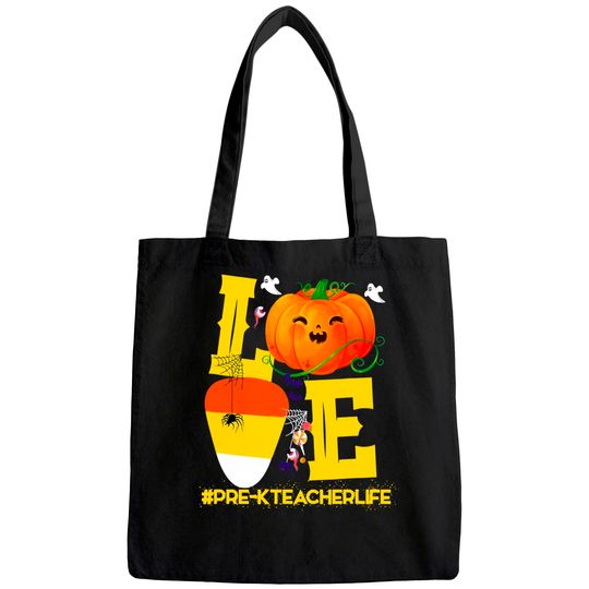 Halloween Pumpkin Love Pre-K Teacher Life Costume Tote Bag