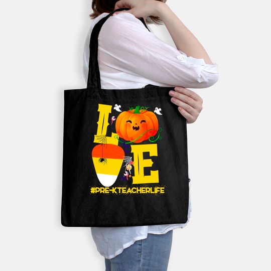 Halloween Pumpkin Love Pre-K Teacher Life Costume Tote Bag