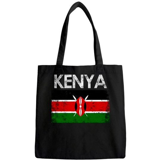 Vintage Kenya Kenyan Flag Pride Tote Bag