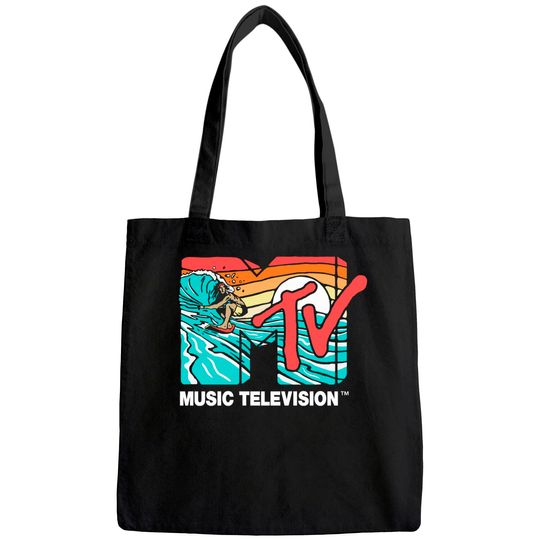 Mademark x MTV - MTV Catch a Wave MTV Surfer Logo Retro Graphic Tote Bag